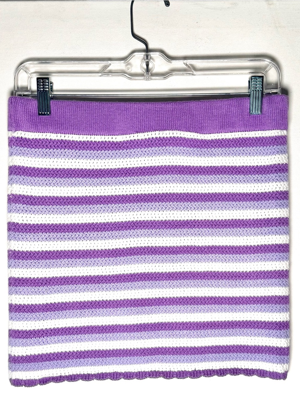 H&M Striped Crochet Knit Mini Skirt